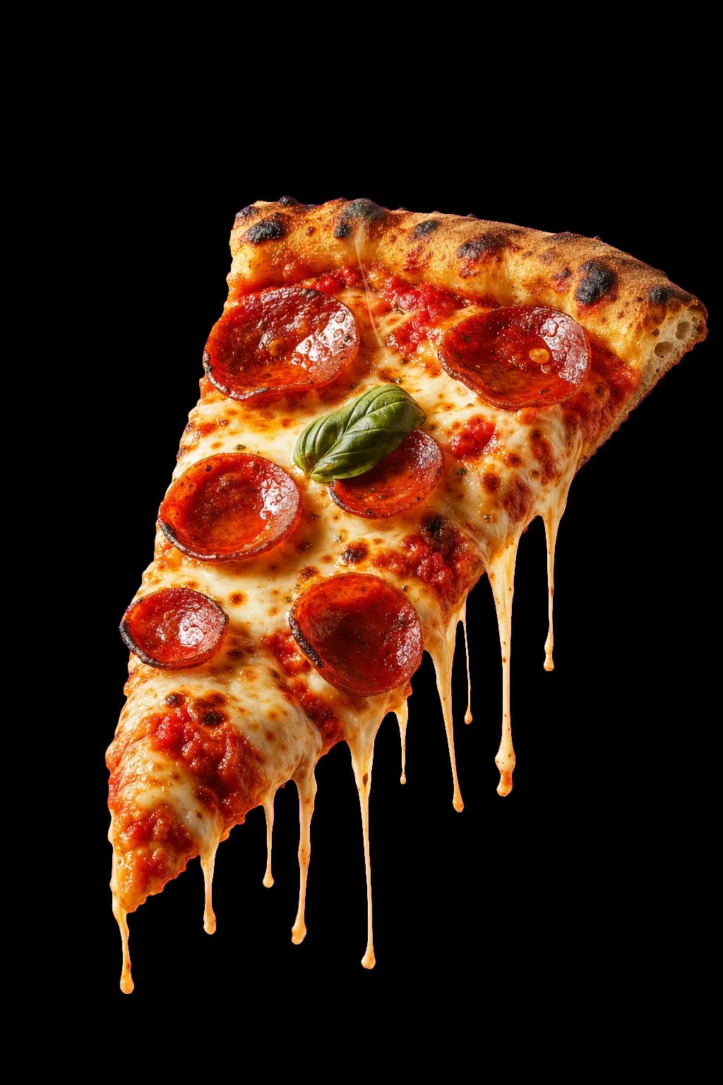 Pepperoni slice with the cheese pulling away